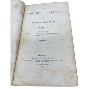 antique The youths magazine book hardcover copyright 1838 432 pages English READ